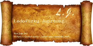 Ledofszky Jusztusz névjegykártya