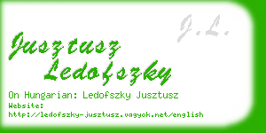 jusztusz ledofszky business card